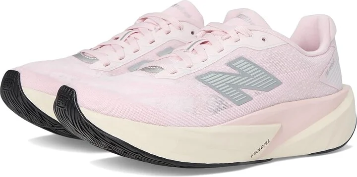New Balance FuelCell Rebel v5 Women's Running Shoes Pink Granite/Silver Metallic/Linen : 5 B - Medium, Textile