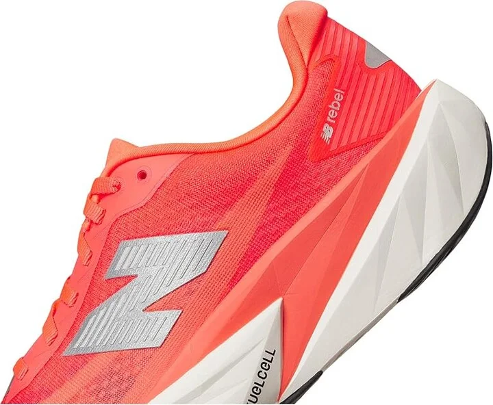 New Balance FuelCell Rebel v5 Women's Running Shoes Urgent Red/White/Silver Metallic : 6.5 B - Medium, Textile - Image 7
