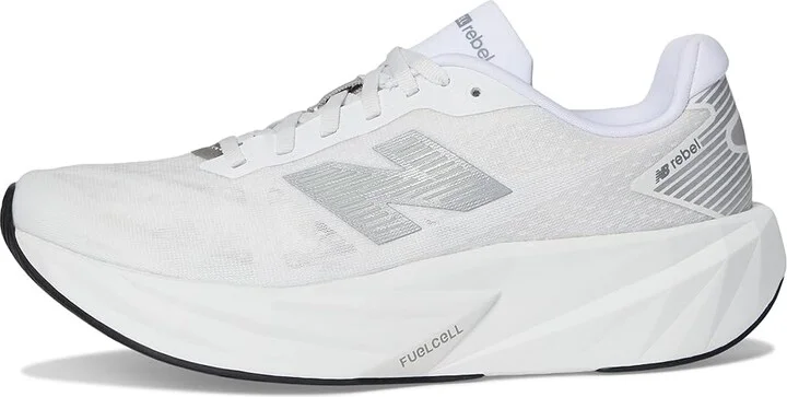 New Balance FuelCell Rebel v5 Women's Running Shoes White/Silver Metallic/Black : 10.5 D - Wide, Textile - Image 6
