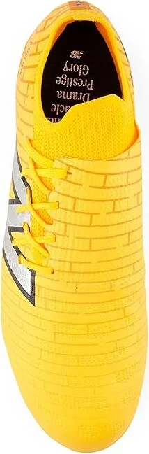 New Balance FURON DESTROY FG V7+ Soccer Cleats Shoes Sun Glow/Silver Metallic : US Men's 5.5 - Women's 7 Medium, Synthetic - Image 2