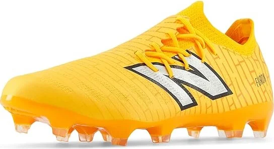 New Balance FURON DESTROY FG V7+ Soccer Cleats Shoes Sun Glow/Silver Metallic : US Men's 5.5 - Women's 7 Medium, Synthetic - Image 4