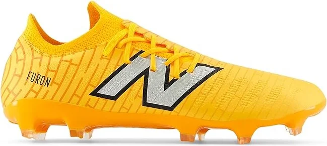 New Balance FURON DESTROY FG V7+ Soccer Cleats Shoes Sun Glow/Silver Metallic : US Men's 5.5 - Women's 7 Medium, Synthetic - Image 6