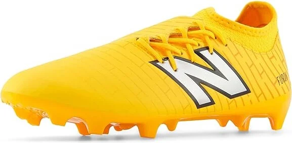 New Balance FURON DISPATCH FG V7+ Soccer Cleats Shoes Sun Glow/Metallic Silver : US Men's 4 - Women's 5.5 Medium, Leather/Textile - Image 4