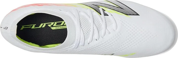 New Balance Furon Pro FG V8 Soccer Cleats Soccer Shoes White/Energy Red/Hi-Lite : US Men's 8 - Women's 9.5 Medium, Textile - Image 2
