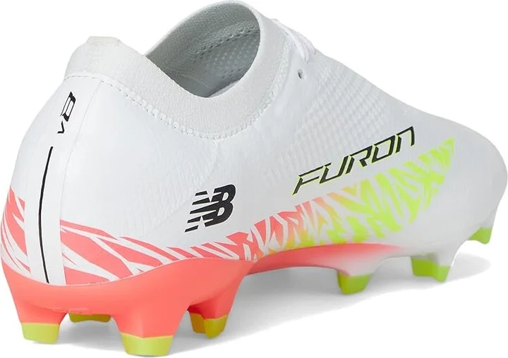 New Balance Furon Pro FG V8 Soccer Cleats Soccer Shoes White/Energy Red/Hi-Lite : US Men's 8 - Women's 9.5 Medium, Textile - Image 4