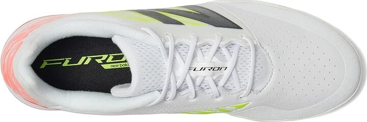 New Balance Furon Pro IN V8 Soccer Cleats Soccer Shoes White/Energy Red/Hi-Lite : US Men's 6.5 - Women's 8 Medium, Synthetic - Image 2
