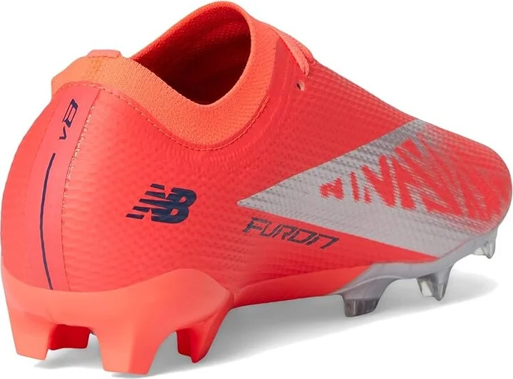 New Balance Furon Team FG V8 Soccer Cleats Soccer Shoes Energy Red/NB Navy/Light Cyclone : US Men's 4.5 - Women's 6 Extra Wide, Textile - Image 4