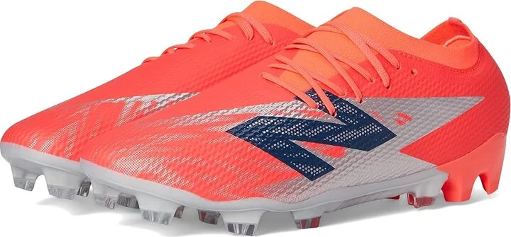 New Balance Furon Team FG V8 Soccer Cleats Soccer Shoes Energy Red/NB Navy/Light Cyclone : US Men's 4.5 - Women's 6 Extra Wide, Textile