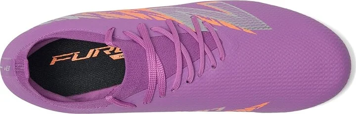 New Balance Furon Team FG V8 Soccer Cleats Soccer Shoes Passion Fruit/Hot Mango/Metallic Silver : US Men's 7.5 - Women's 9 Medium, Textile - Image 2