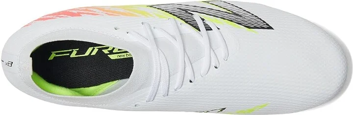 New Balance Furon Team FG V8 Soccer Cleats Soccer Shoes White/Energy Red/Hi-Lite : US Men's 8.5 - Women's 10 Medium, Textile - Image 2