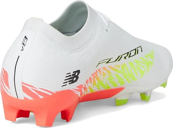 New Balance Furon Team FG V8 Soccer Cleats Soccer Shoes White/Energy Red/Hi-Lite : US Men's 8.5 - Women's 10 Medium, Textile - Image 4