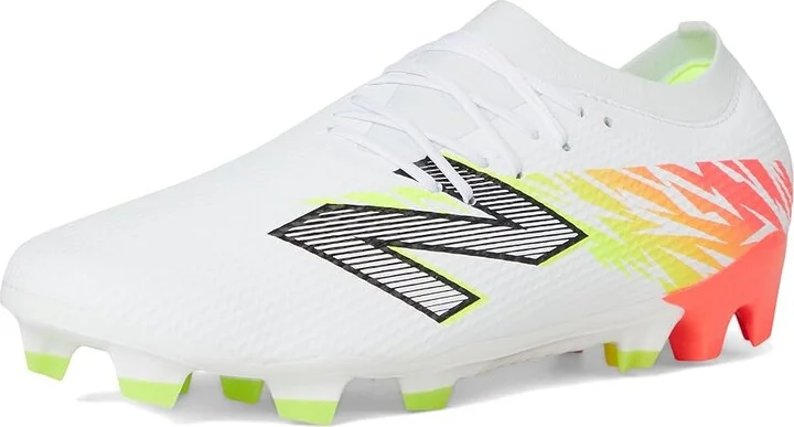 New Balance Furon Team FG V8 Soccer Cleats Soccer Shoes White/Energy Red/Hi-Lite : US Men's 8.5 - Women's 10 Medium, Textile - Image 5