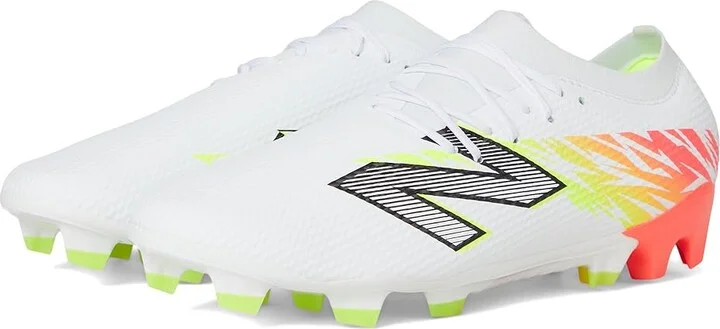 New Balance Furon Team FG V8 Soccer Cleats Soccer Shoes White/Energy Red/Hi-Lite : US Men's 8.5 - Women's 10 Medium, Textile
