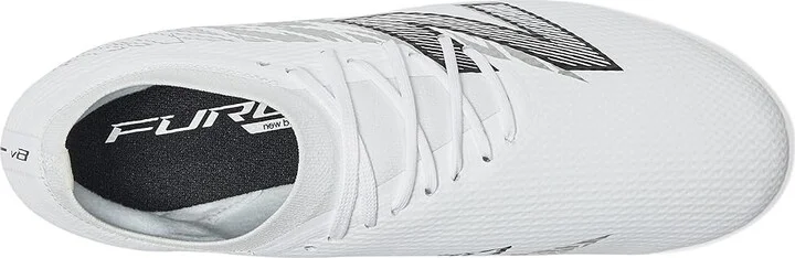 New Balance Furon Team FG V8 Soccer Cleats Soccer Shoes White/Metallic Silver/Black : US Men's 6.5 - Women's 8 Medium, Textile - Image 2