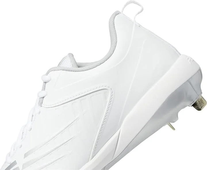 New Balance FUSEv3 Pitch Softball Cleats Women's Shoes White/White : 5.5 D - Wide - Image 4