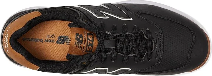 New Balance Golf 574 Greens v2 Men's Shoes Black/Gum : 9 4E - Extra Wide, Leather/Rubber - Image 2