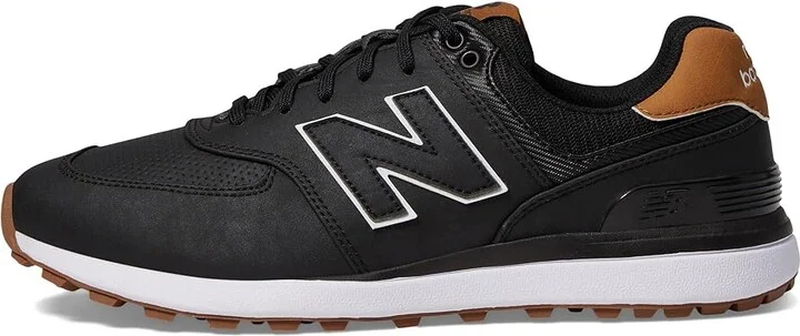 New Balance Golf 574 Greens v2 Men's Shoes Black/Gum : 9 4E - Extra Wide, Leather/Rubber - Image 6