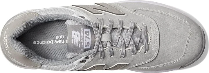 New Balance Golf 574 Greens v2 Men's Shoes Light Grey : 8 EE - Wide, Leather/Rubber - Image 2
