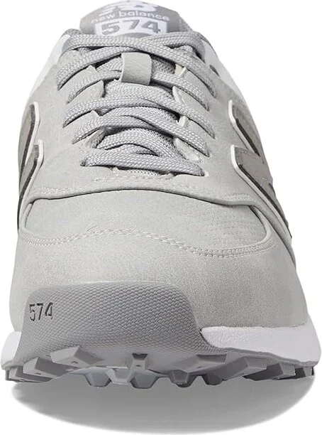 New Balance Golf 574 Greens v2 Men's Shoes Light Grey : 8 EE - Wide, Leather/Rubber - Image 3