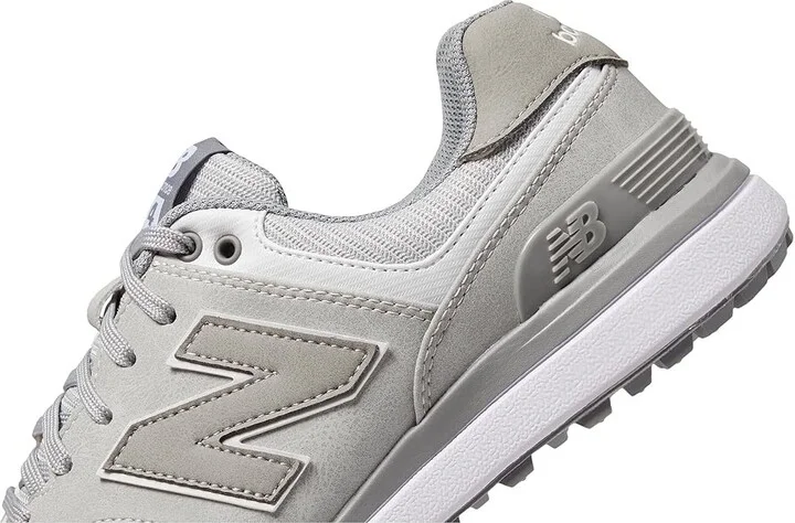 New Balance Golf 574 Greens v2 Men's Shoes Light Grey : 8 EE - Wide, Leather/Rubber - Image 4