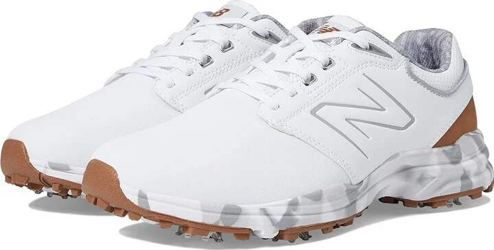 New Balance Golf Brighton Golf Shoes Men's Shoes White/Brown : 8.5 D - Medium, Synthetic/Textile