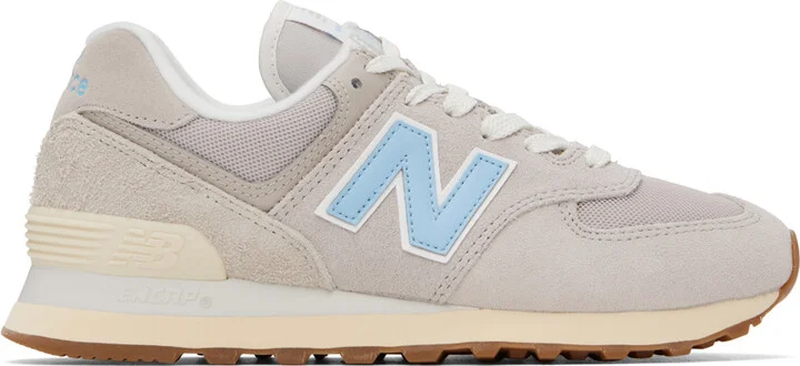 New Balance Gray & Blue 574 Sneakers