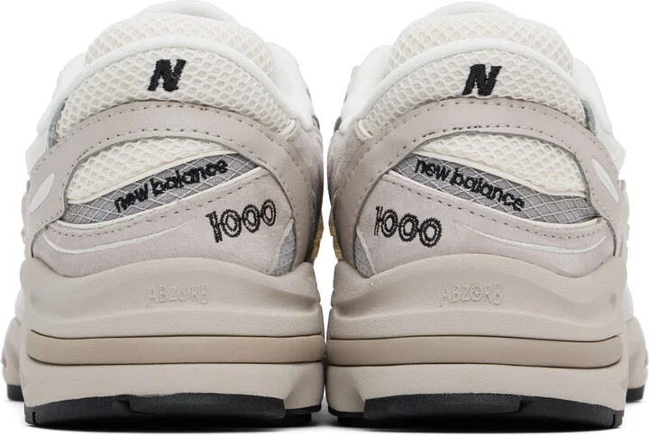 New Balance Gray & Off-White 1000 Sneakers - Image 2