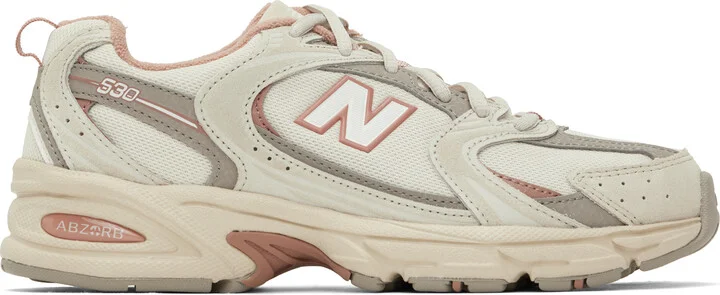 New Balance Gray & Pink 530 Sneakers