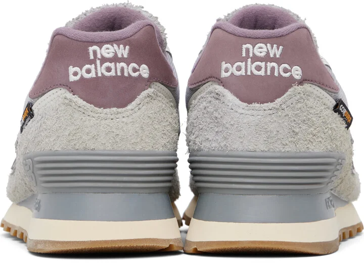New Balance Gray & Purple 574 Sneakers - Image 2