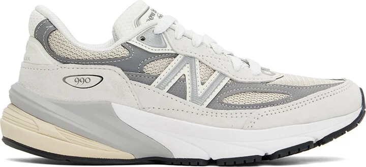 New Balance Gray & White 'Made in USA' 990v6 Sneakers