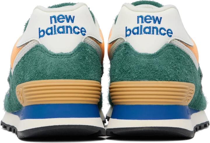 New Balance Green & Orange 574 Sneakers - Image 2