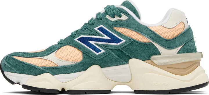 New Balance Green & Orange 9060 Sneakers - Image 3