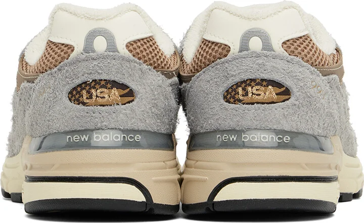 New Balance Grey & Brown 'Made in USA' 993 Sneakers - Image 2