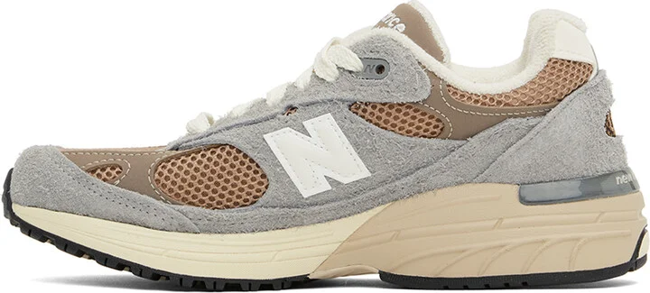 New Balance Grey & Brown 'Made in USA' 993 Sneakers - Image 3