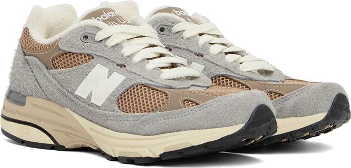 New Balance Grey & Brown 'Made in USA' 993 Sneakers - Image 4
