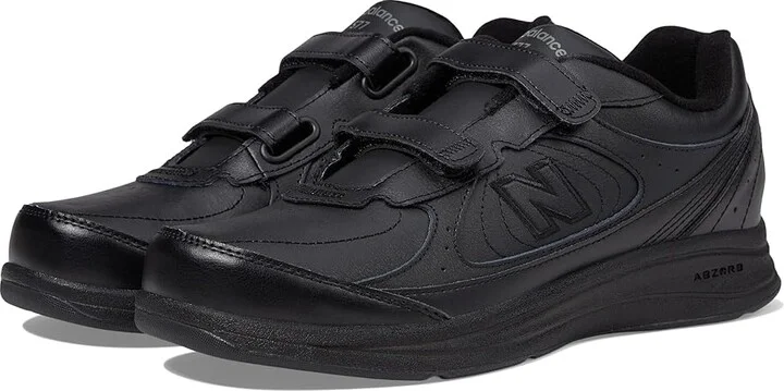 New Balance Hook and Loop 577 Men's Walking Shoes Black : 7 D - Medium, Leather
