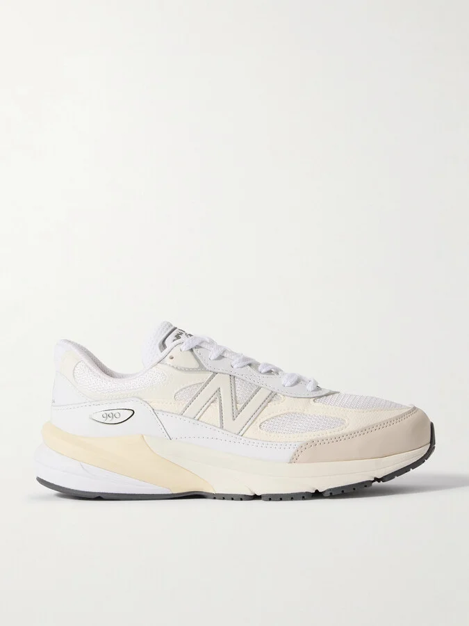 New Balance - Made In Usa 990v6 Leather And Mesh Sneakers - White