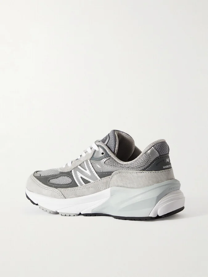 New Balance - Made In Usa 990v6 Suede, Leather And Mesh Sneakers - Gray - Image 3