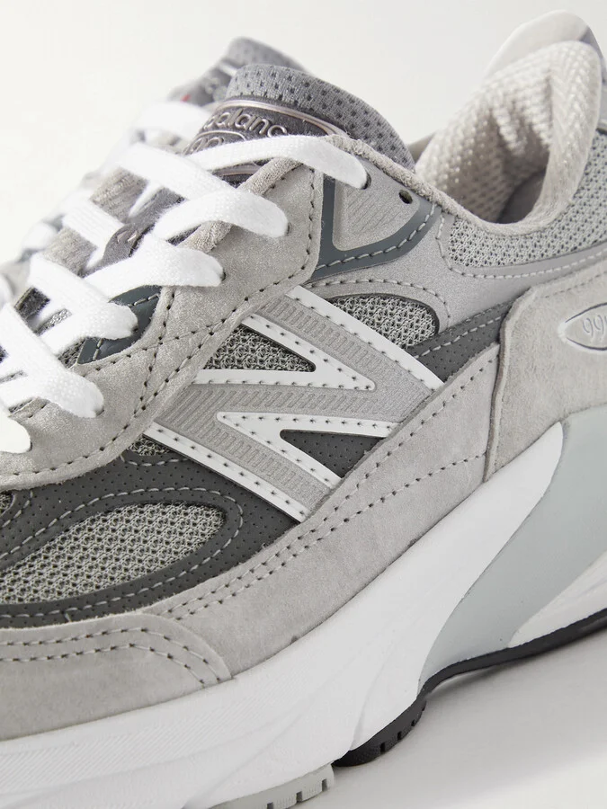 New Balance - Made In Usa 990v6 Suede, Leather And Mesh Sneakers - Gray - Image 4