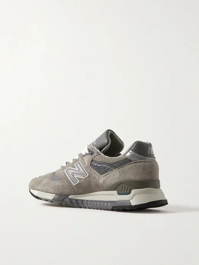 New Balance - Made In Usa 998 Core Rubber-trimmed Leather, Mesh And Suede Sneakers - Gray - Image 3