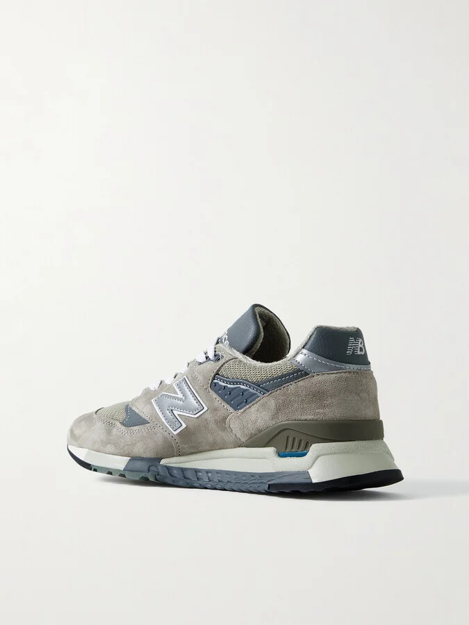 New Balance - Made In Usa 998 Core Rubber-trimmed Leather, Mesh And Suede Sneakers - Gray - Image 3