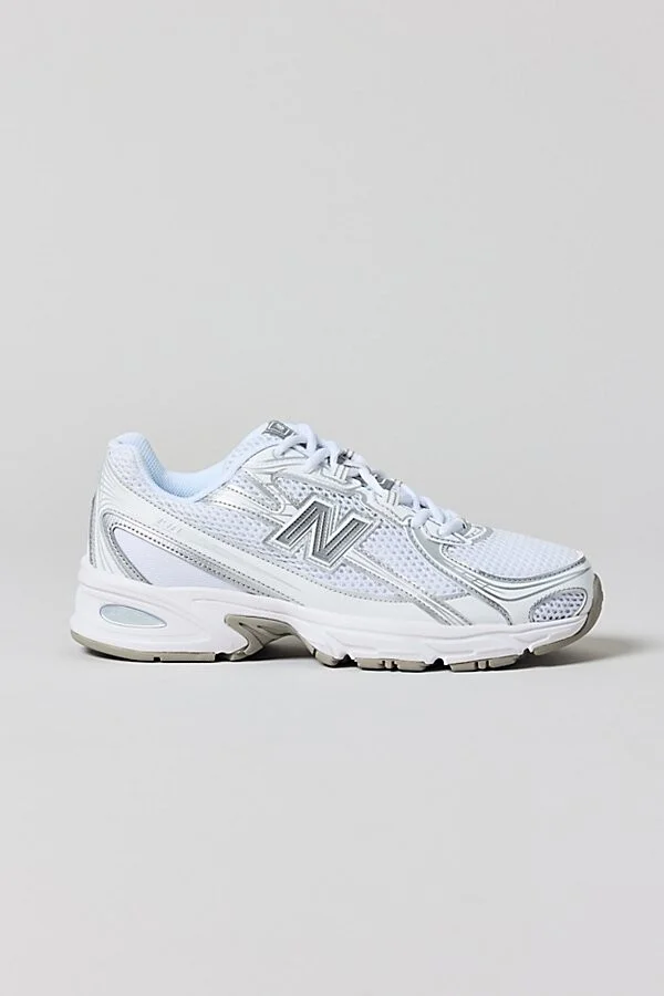 New Balance Men's 740 Athletic Sneaker in White with Silver Metallic and Reflection - Image 2