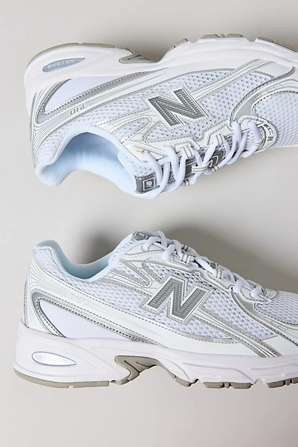 New Balance Men's 740 Athletic Sneaker in White with Silver Metallic and Reflection