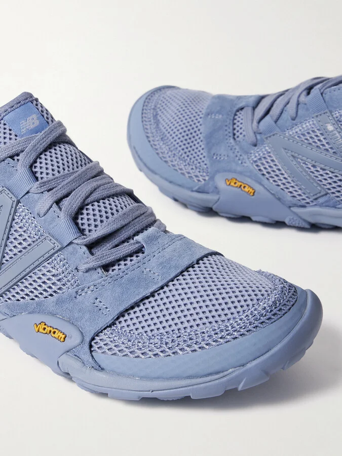 New Balance - Minimus Suede-trimmed Mesh Sneakers - Blue - Image 4