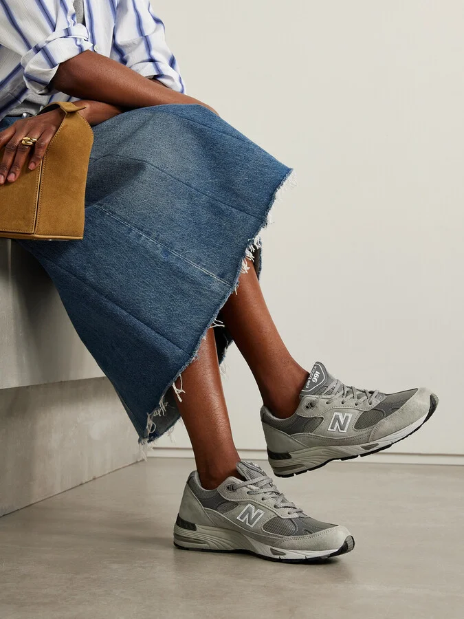 New Balance - Miuk 991 Suede And Mesh Sneakers - Gray - Image 2