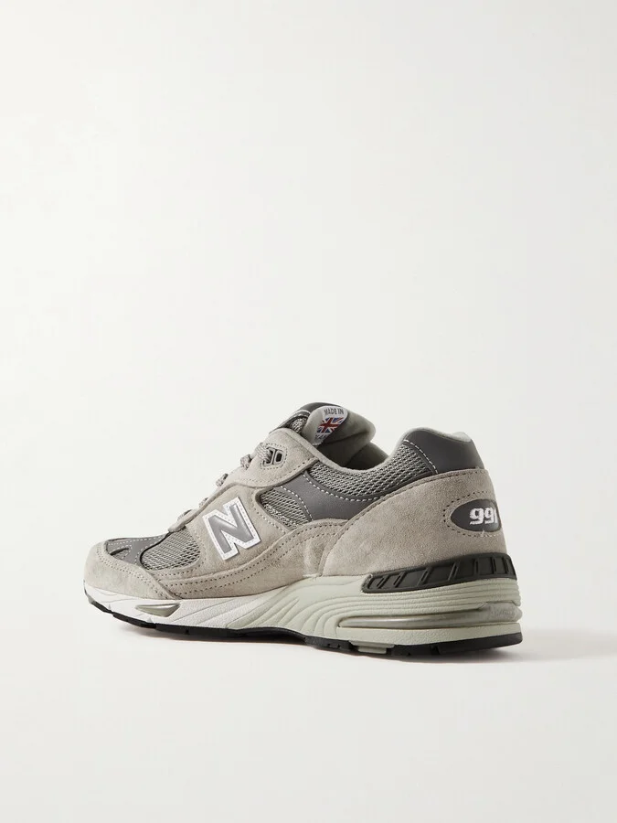 New Balance - Miuk 991 Suede And Mesh Sneakers - Gray - Image 3