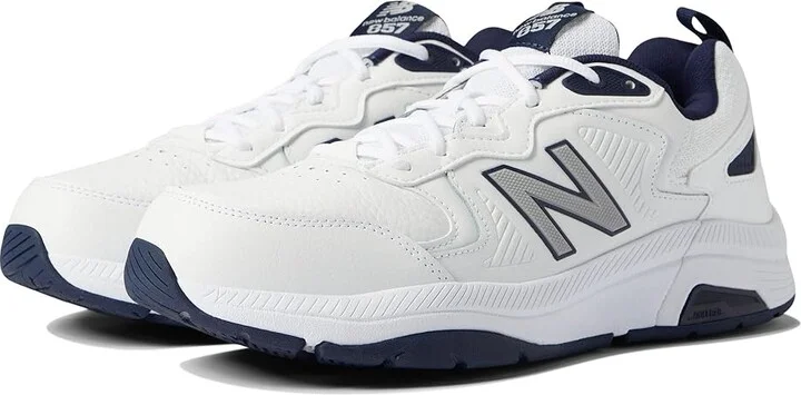 New Balance MX857v3 Men's Shoes White/Navy : 9 B - Narrow, Synthetic/Textile