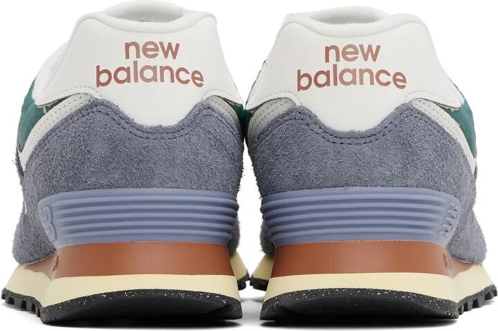 New Balance Navy & Green 574 Sneakers - Image 2