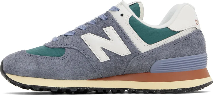 New Balance Navy & Green 574 Sneakers - Image 3