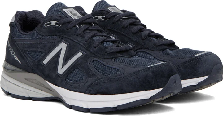New Balance Navy Made in USA 990v4 Sneakers - Image 4